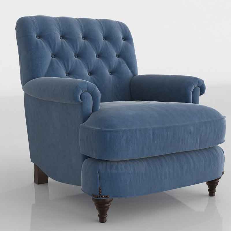 3D render view for chesterfield armchair